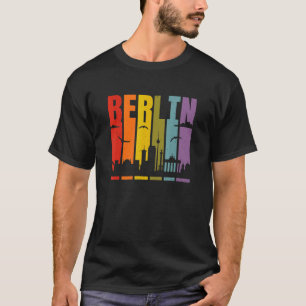 Berlin Retro Skyline Tysklanda Pridet för resor i T Shirt