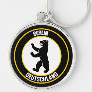 Berlin rundaEmblem Rund Silverfärgad Nyckelring
