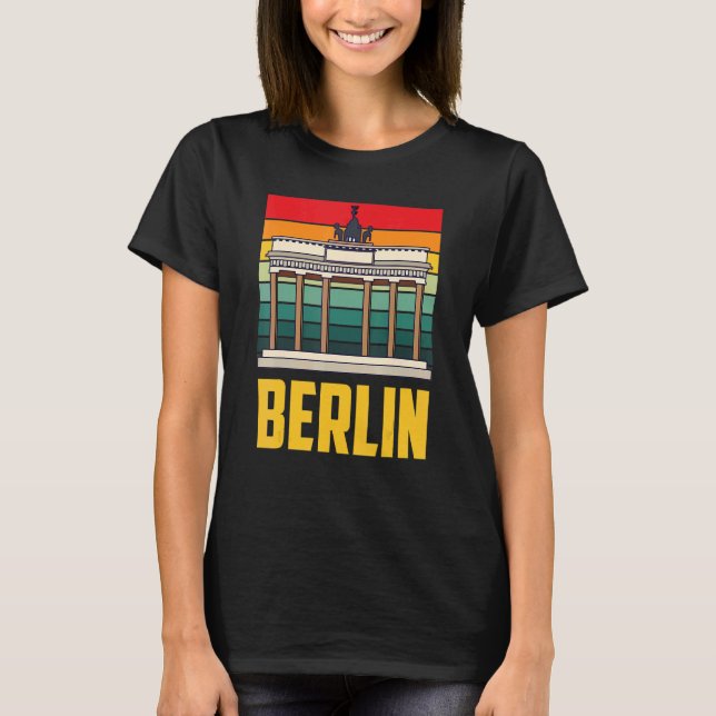 Berlin Sightsee Brandenburg Grind Pariser Platz T Shirt (Framsida)