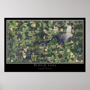 Berlin Sjö Ohio Satellite Poster Karta