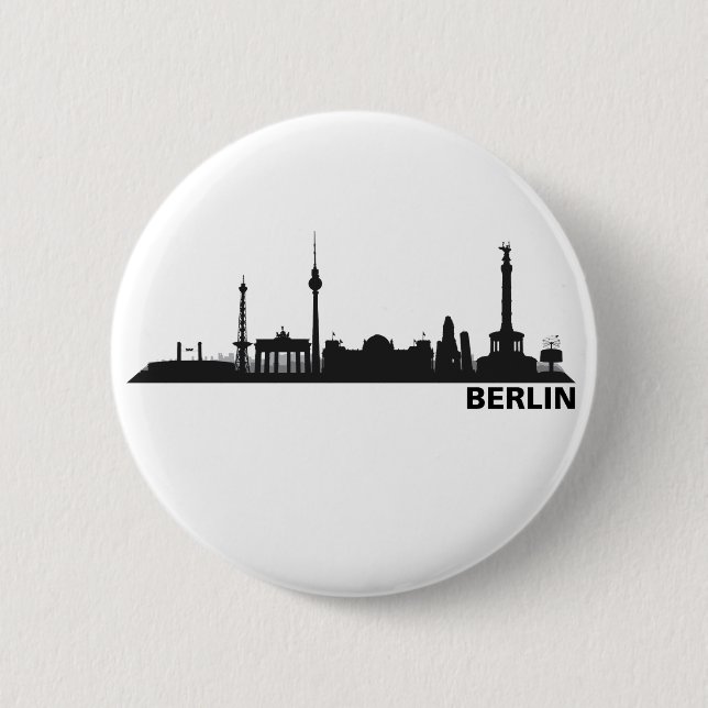 Berlin Skyline Ansteckbutton Knapp (Framsida)