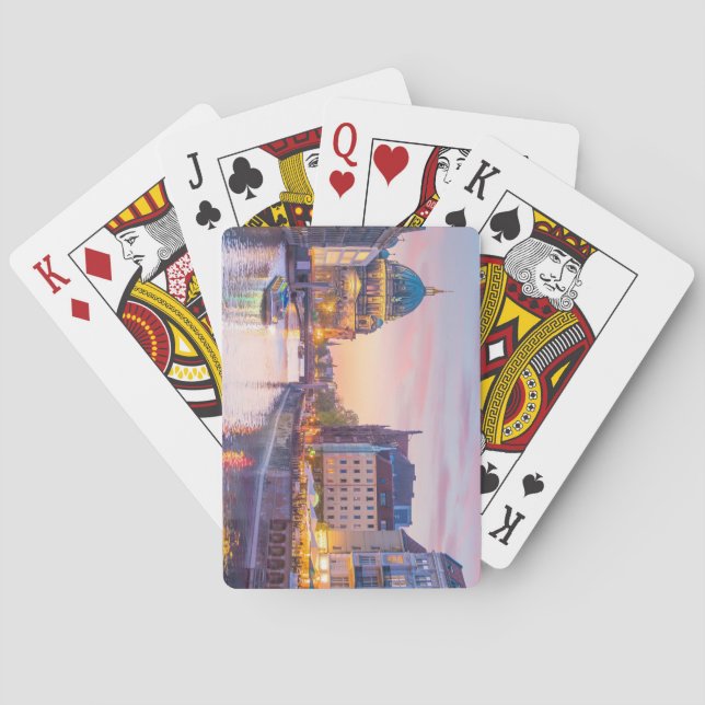 Berlin Skyline Cathedral Spree River vid Sunset Casinokort (Baksidan)