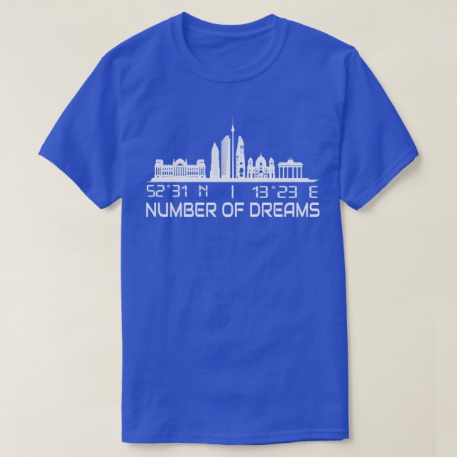 Berlin Skyline GPS Coordinates City Dream City T Shirt (Design framsida)