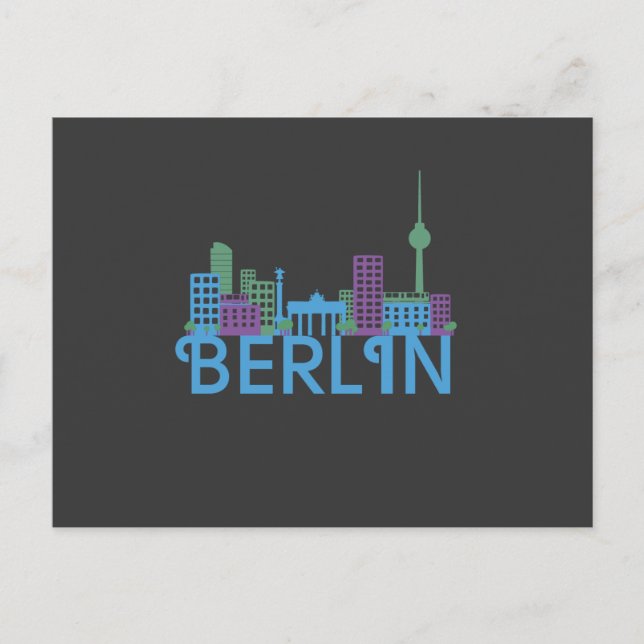 Berlin Skyline Post Card Vykort (Framsida)