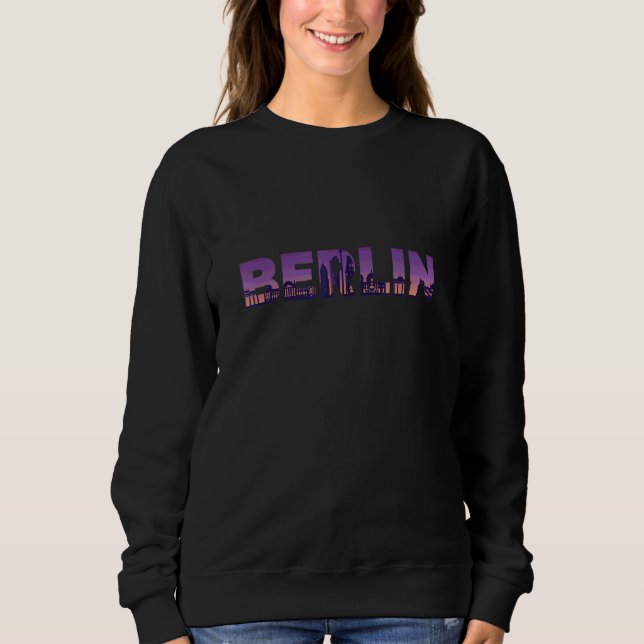Berlin Skyline Quote Colorful Berlin Design T Shirt (Framsida)