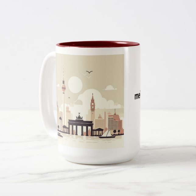 Berlin Skyline Tasse - Heimatliebe Pur Två-Tonad Mugg (Framsida vänster)