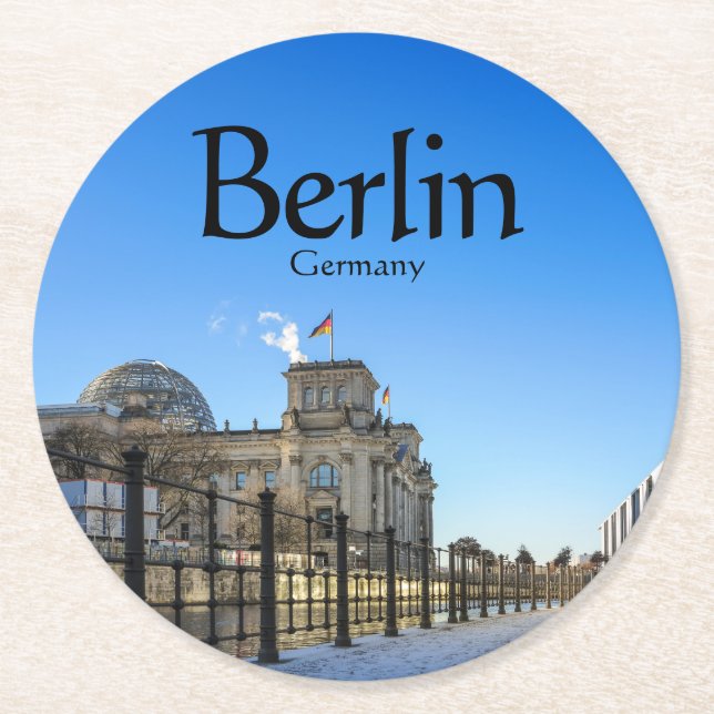 Berlin Souvenir Underlägg Papper Rund (Framsidan)