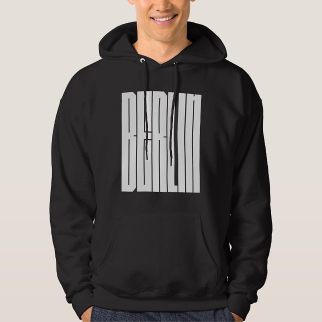 Berlin stad typografisk design hoodie (Framsida)