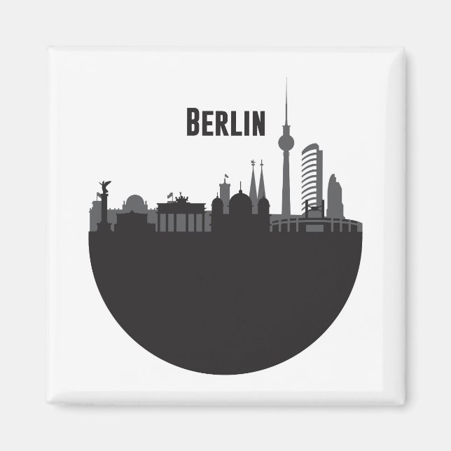 Berlin Stadt Silhouette Skyline Magnet (Framsidan)