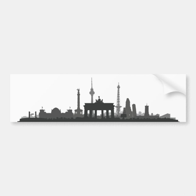 Berlin Stadt Skyline - Autoaufkleber Bildekal (Framsidan)