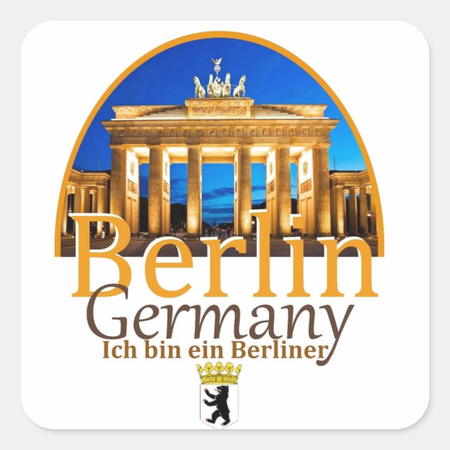 BERLIN Sticker Fyrkantigt Klistermärke (Framsida)