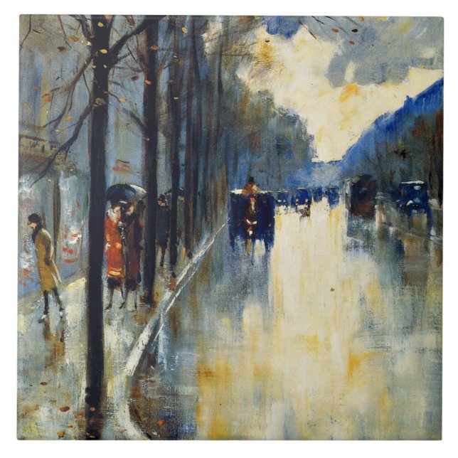 Berlin Street in Late Fall, berömd Art. Kakelplatta (Framsidan)