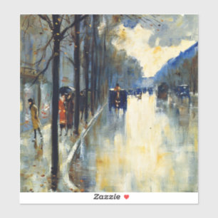 Berlin Street in Late Fall, berömd Art. Klistermärken