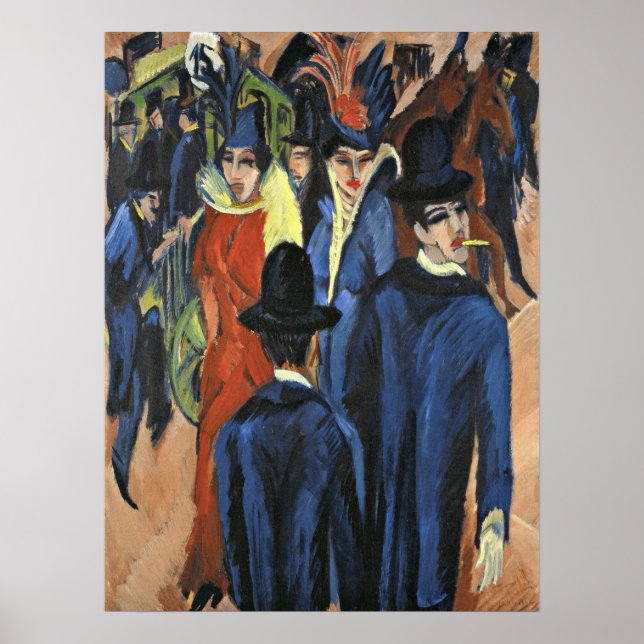 Berlin Street Scene - Ernst Ludwig Kirchner Poster (Framsidan)
