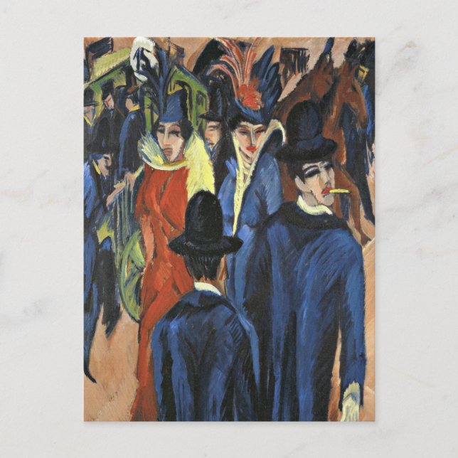 Berlin Street Scene - Ernst Ludwig Kirchner Vykort (Framsida)