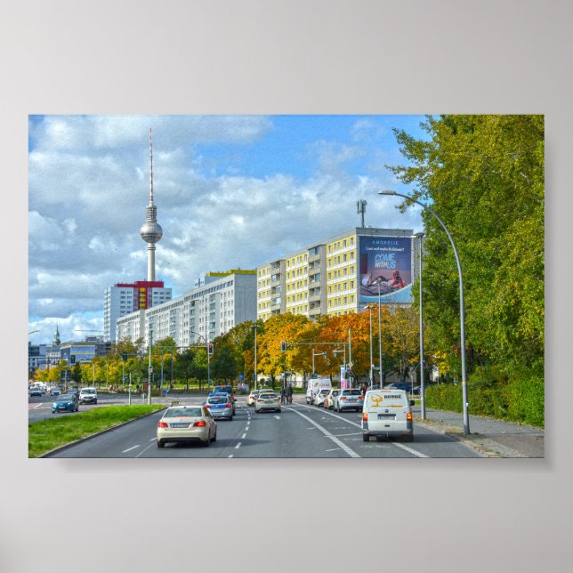 Berlin Television Torn och Busy Street Poster (Framsidan)