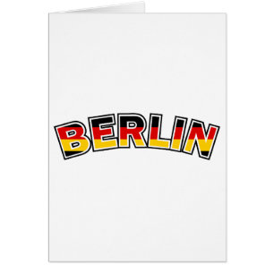 Berlin, text med Tysklanda flagga färg Hälsningskort