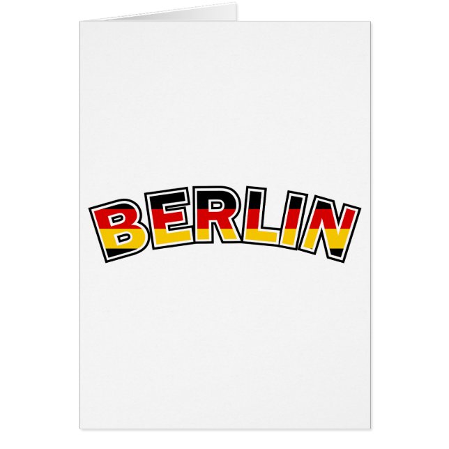 Berlin, text med Tysklanda flagga färg Hälsningskort (Framsidan)