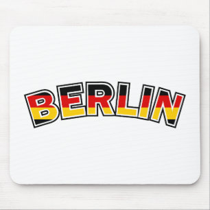 Berlin, text med Tysklanda flagga färg Musmatta