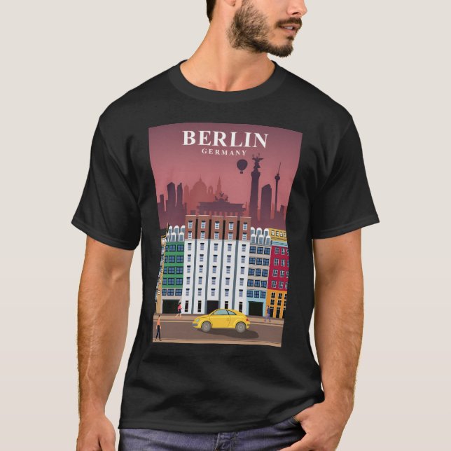 Berlin Travel Poster T Shirt (Framsida)