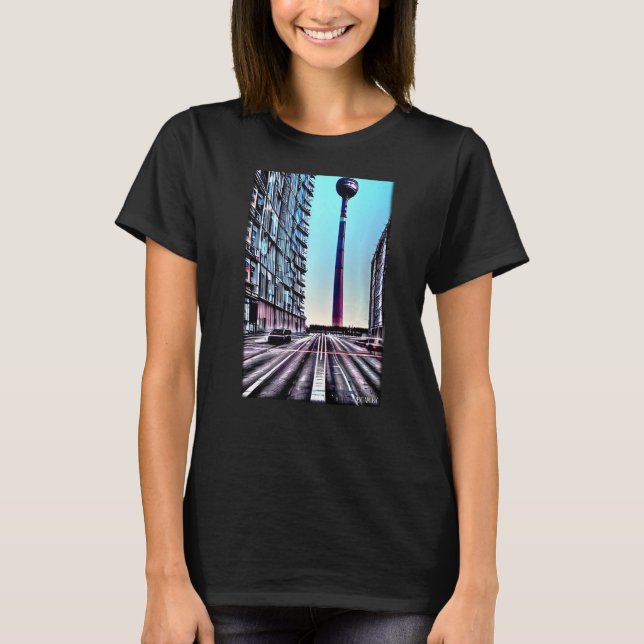 Berlin TV Torn Berlin City Street Sight Landmark T Shirt (Framsida)