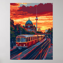 Berlin Twilight: Skyline Symphony i Lila Hues Poster