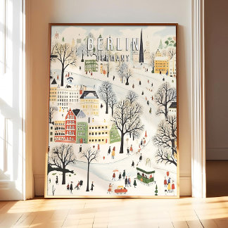 Berlin Tyskland Affisch Konsttryck, Berömd Stad Re