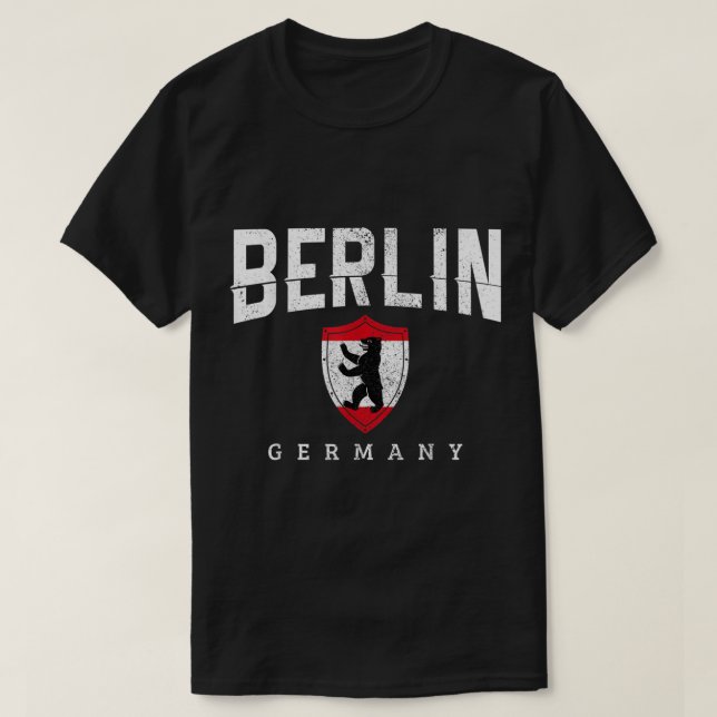 Berlin Tyskland Bear Flagga Souvenir Travel German T Shirt (Design framsida)