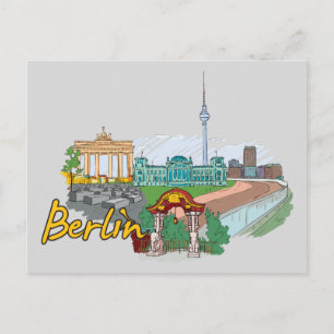 Berlin, Tyskland Berömd City Vykort
