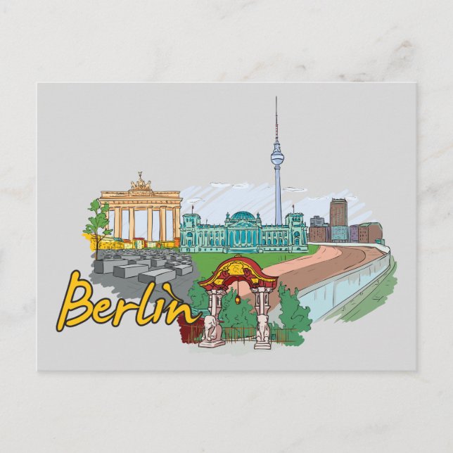 Berlin, Tyskland Berömd City Vykort (Framsida)
