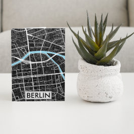 Berlin Tyskland Black City Karta Vykort