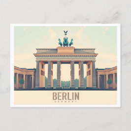 Berlin Tyskland Brandenburg Grind Pastel Travel Vykort