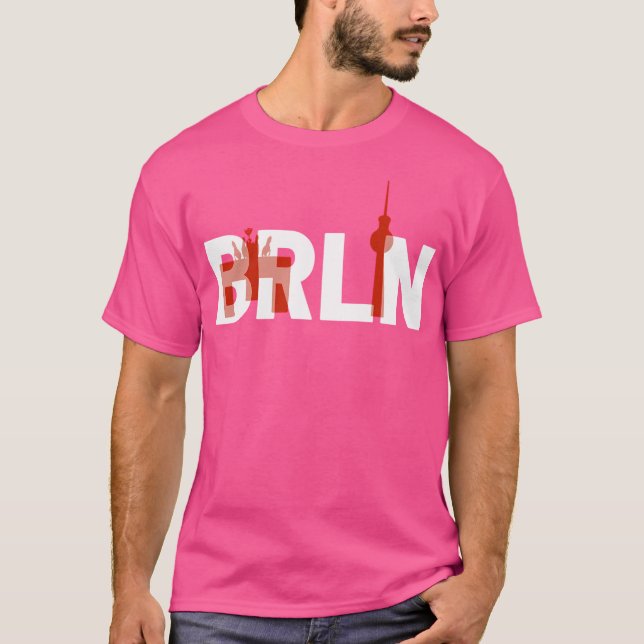 Berlin Tyskland Brandenburger Grind Brln Typografi T Shirt (Framsida)