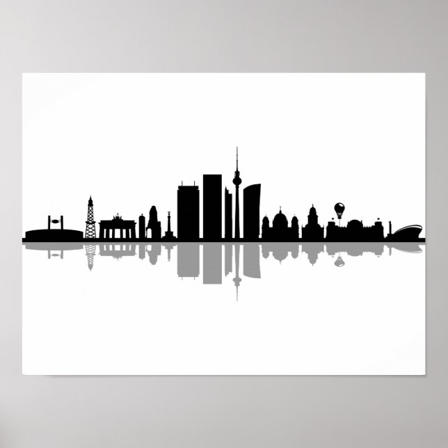 BERLIN Tyskland Capital City Skyline Silhouette Poster (Framsidan)