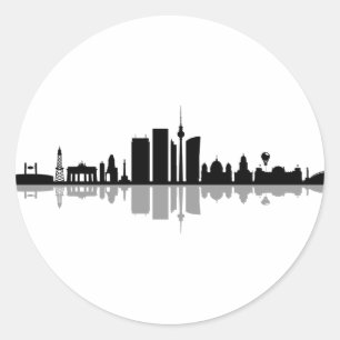 BERLIN Tyskland Capital City Skyline Silhouette Runt Klistermärke