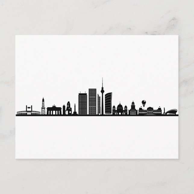 BERLIN Tyskland Capital City Skyline Silhouette Vykort (Framsida)