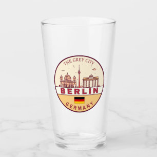 Berlin Tyskland City Skyline Emblem Glaskopp