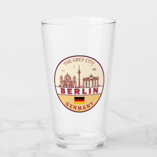 Berlin Tyskland City Skyline Emblem Glaskopp