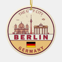 Berlin Tyskland City Skyline Emblem