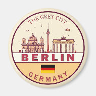 Berlin Tyskland City Skyline Emblem Magnet