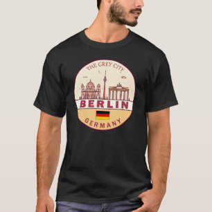 Berlin Tyskland City Skyline Emblem T Shirt