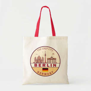 Berlin Tyskland City Skyline Emblem Tygkasse