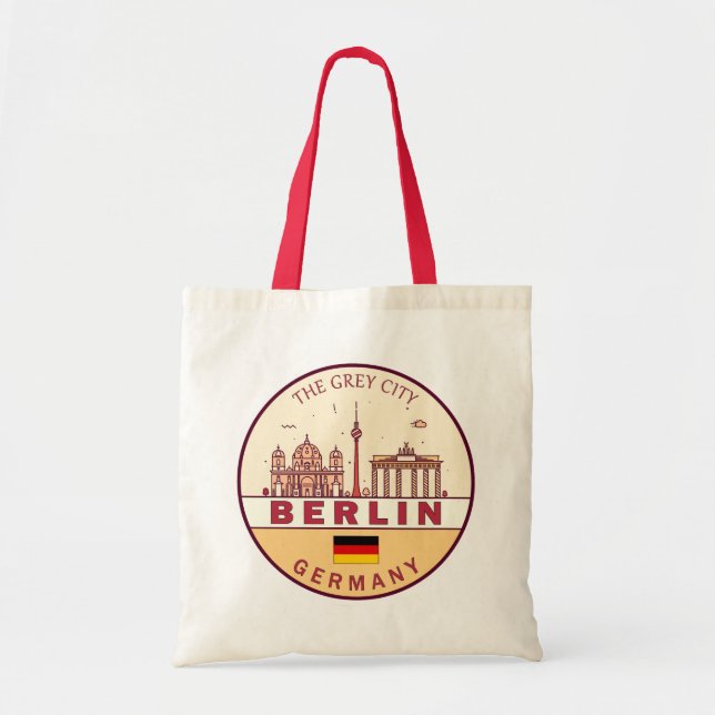 Berlin Tyskland City Skyline Emblem Tygkasse (Framsidan)