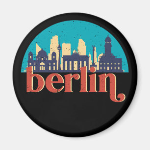 Berlin Tyskland City Skyline Vintage Cityscape Magnet