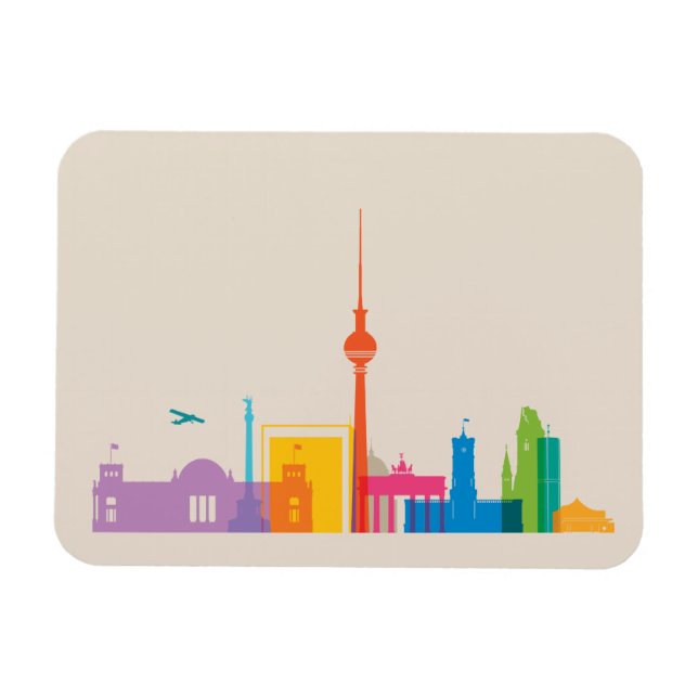 Berlin, Tyskland Cityscape Magnet (Horisontell)
