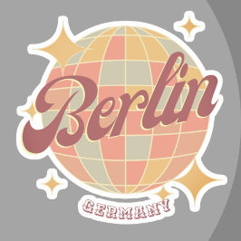 Berlin Tyskland Disco boll Retro Vintage Klistermärken