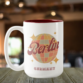 Berlin Tyskland Disco boll Retro Vintage Två-Tonad Mugg