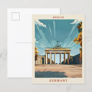 Berlin Tyskland Elegant Vintage resor Vykort
