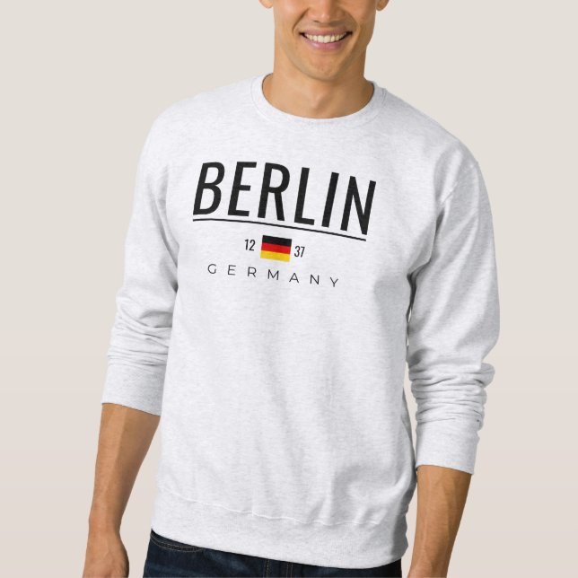 Berlin Tyskland Est. 1237 Sötskjorta Lång Ärmad Tröja (Framsida)