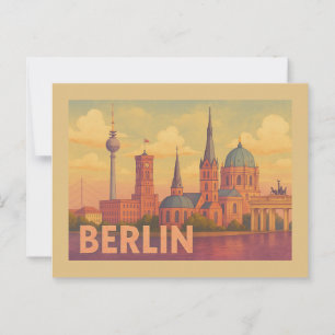 Berlin Tyskland Ikonisk Scen Vykort
